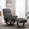 vidaXL Massage Reclining Chair Anthracite Faux Leather and Bentwood