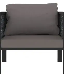 vidaXL Sectional Sofa with Cushion Poly Rattan Anthracite