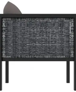 vidaXL Sectional Sofa with Cushion Poly Rattan Anthracite