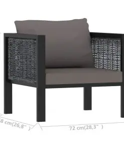 vidaXL Sectional Sofa with Cushion Poly Rattan Anthracite