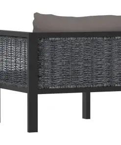 vidaXL Sectional Corner Sofa with Left Armrest Poly Rattan Anthracite