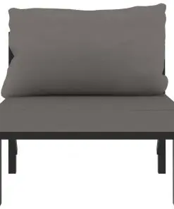 vidaXL Sectional Middle Sofa with Cushion Poly Rattan Anthracite