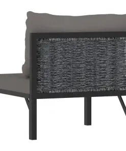 vidaXL Sectional Middle Sofa with Cushion Poly Rattan Anthracite