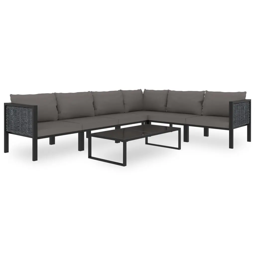 vidaXL Sectional Middle Sofa with Cushion Poly Rattan Anthracite