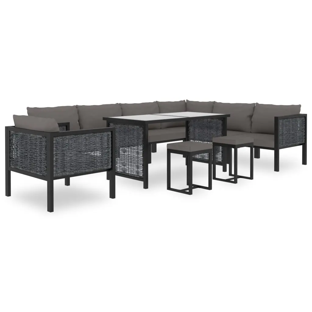 vidaXL Sectional Middle Sofa with Cushion Poly Rattan Anthracite
