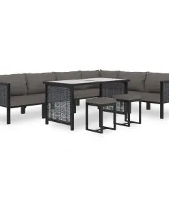 vidaXL Sectional Middle Sofa with Cushion Poly Rattan Anthracite