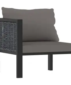 vidaXL 2-Seater Sofa with Cushions Anthracite Poly Rattan