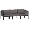 vidaXL 3-Seater Sofa with Cushions Anthracite Poly Rattan vidaXL 3-Seater Sofa with Cushions Anthracite Poly Rattan