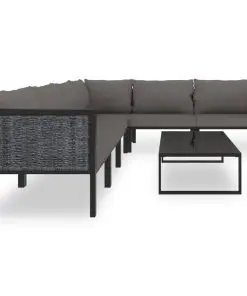 vidaXL 7 Piece Garden Lounge Set with Cushions Poly Rattan Anthracite