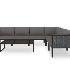 vidaXL 7 Piece Garden Lounge Set with Cushions Poly Rattan Anthracite