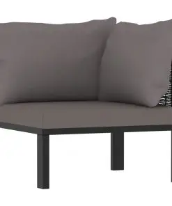 vidaXL 7 Piece Garden Lounge Set with Cushions Poly Rattan Anthracite