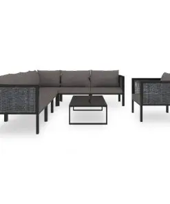 vidaXL 8 Piece Garden Lounge Set with Cushions Poly Rattan Anthracite
