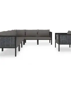 vidaXL 7 Piece Garden Lounge Set with Cushions Poly Rattan Anthracite