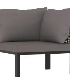 vidaXL 7 Piece Garden Lounge Set with Cushions Poly Rattan Anthracite