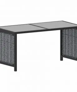 vidaXL 10 Piece Garden Lounge Set with Cushions Poly Rattan Anthracite