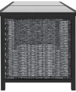 vidaXL 10 Piece Garden Lounge Set with Cushions Poly Rattan Anthracite