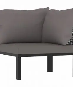 vidaXL 10 Piece Garden Lounge Set with Cushions Poly Rattan Anthracite