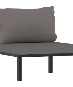 vidaXL 10 Piece Garden Lounge Set with Cushions Poly Rattan Anthracite