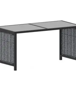 vidaXL 9 Piece Garden Lounge Set with Cushions Poly Rattan Anthracite