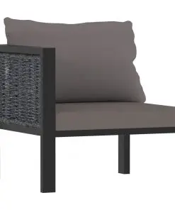 vidaXL 9 Piece Garden Lounge Set with Cushions Poly Rattan Anthracite