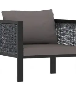 vidaXL 8 Piece Garden Lounge Set with Cushions Poly Rattan Anthracite
