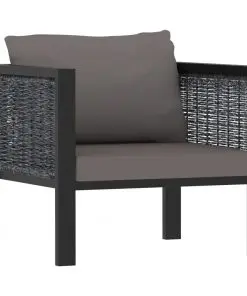 vidaXL 6 Piece Garden Lounge Set with Cushions Poly Rattan Anthracite