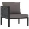 vidaXL Right Corner Sofa with Cushion Anthracite Poly Rattan