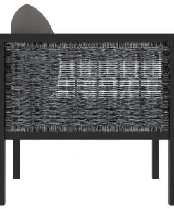 vidaXL Right Corner Sofa with Cushion Anthracite Poly Rattan