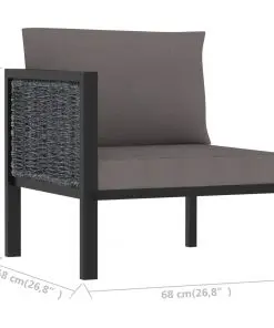 vidaXL Right Corner Sofa with Cushion Anthracite Poly Rattan