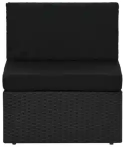 vidaXL 6 Piece Garden Lounge Set Poly Rattan Black