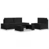 vidaXL 4 Piece Garden Lounge Set Poly Rattan Black