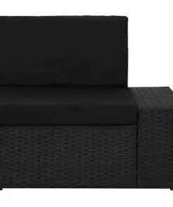 vidaXL 7 Piece Garden Lounge Set Poly Rattan Black