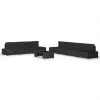 vidaXL 8 Piece Garden Lounge Set Poly Rattan Black