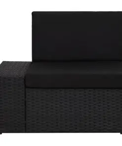 vidaXL 8 Piece Garden Lounge Set Poly Rattan Black