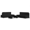 vidaXL 5 Piece Garden Lounge Set Poly Rattan Black