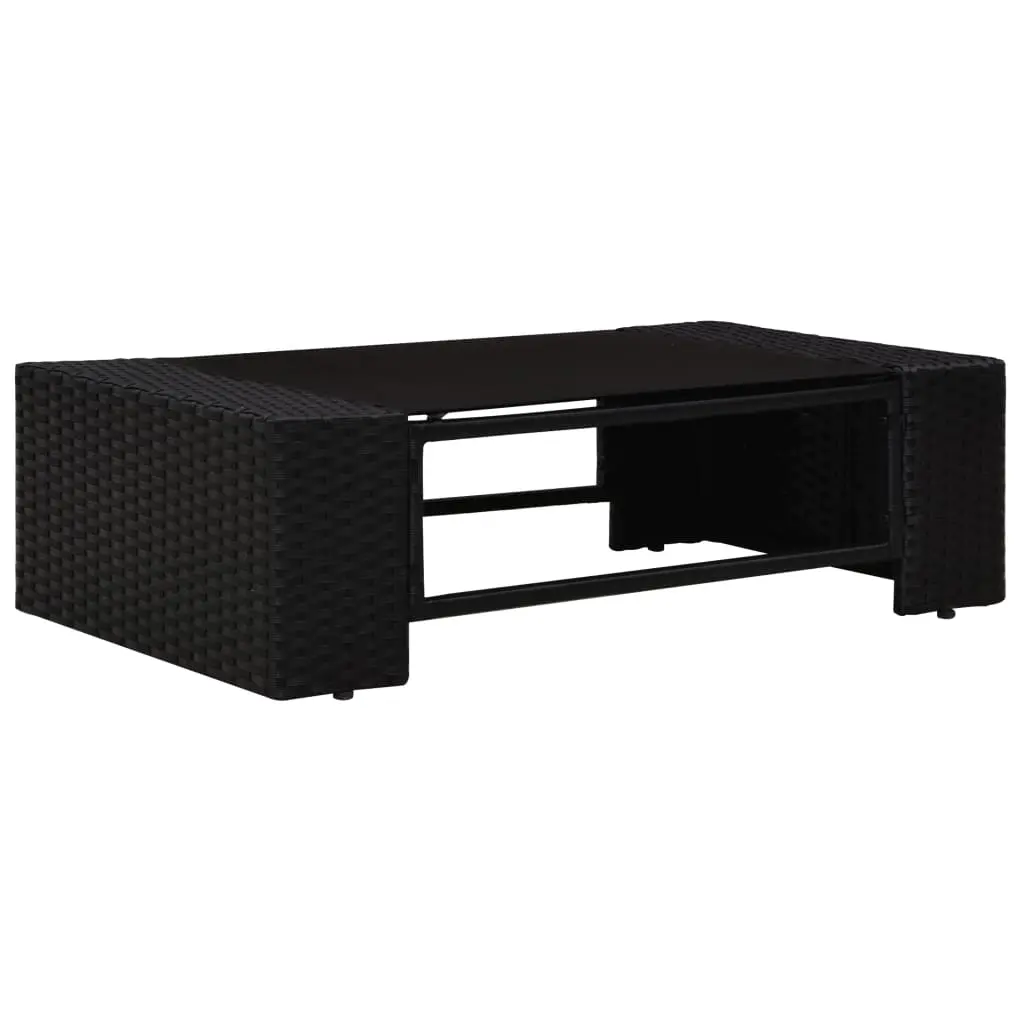 vidaXL 7 Piece Garden Lounge Set Poly Rattan Black