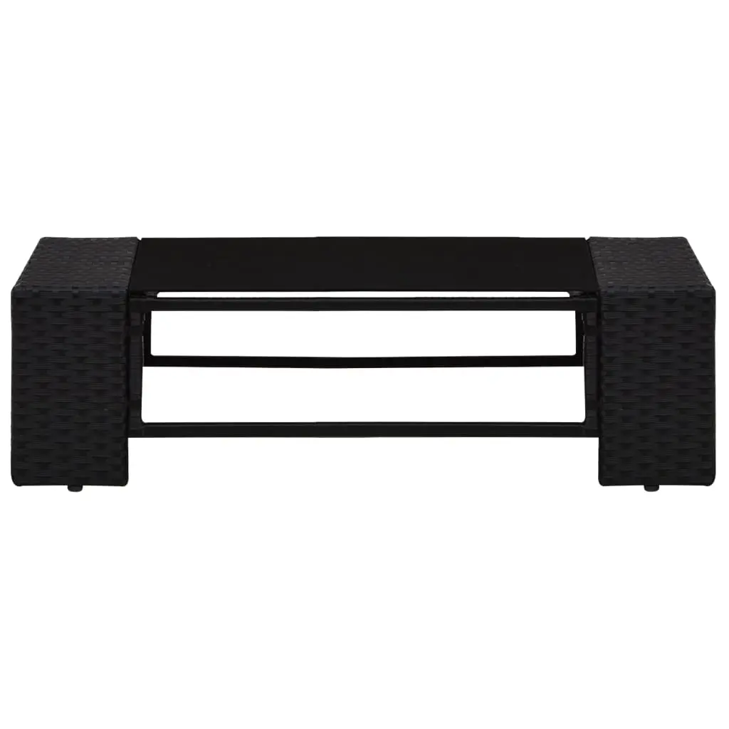 vidaXL 7 Piece Garden Lounge Set Poly Rattan Black