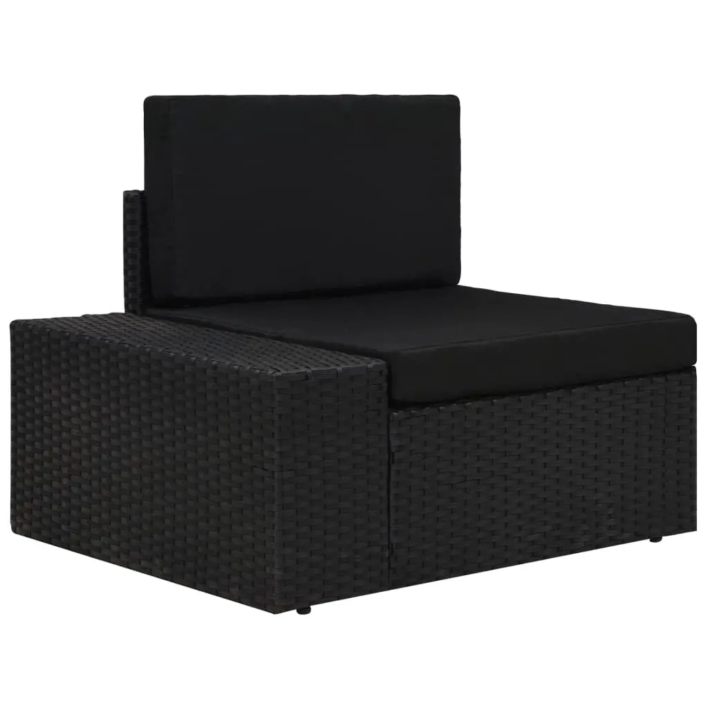 vidaXL 7 Piece Garden Lounge Set Poly Rattan Black
