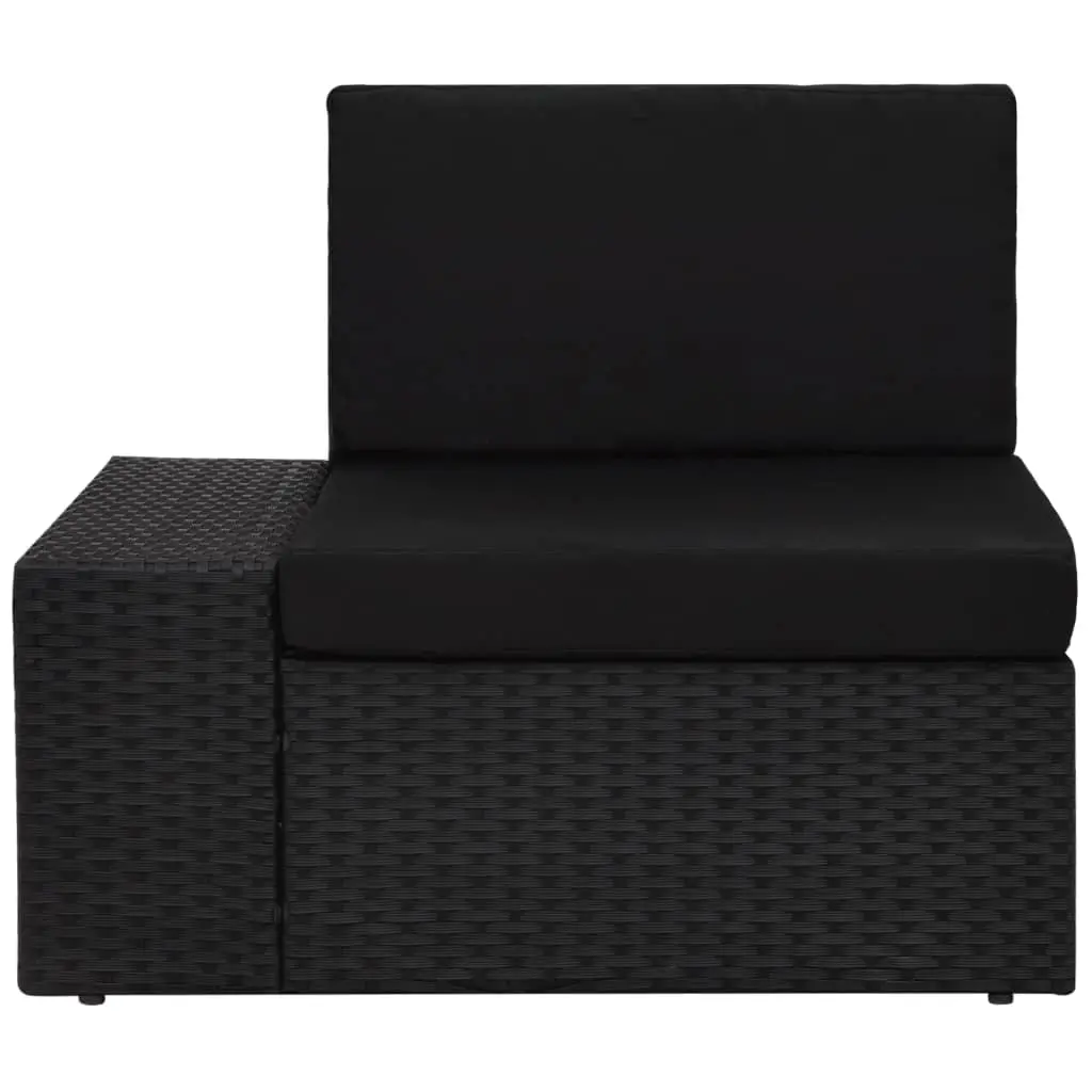 vidaXL 7 Piece Garden Lounge Set Poly Rattan Black