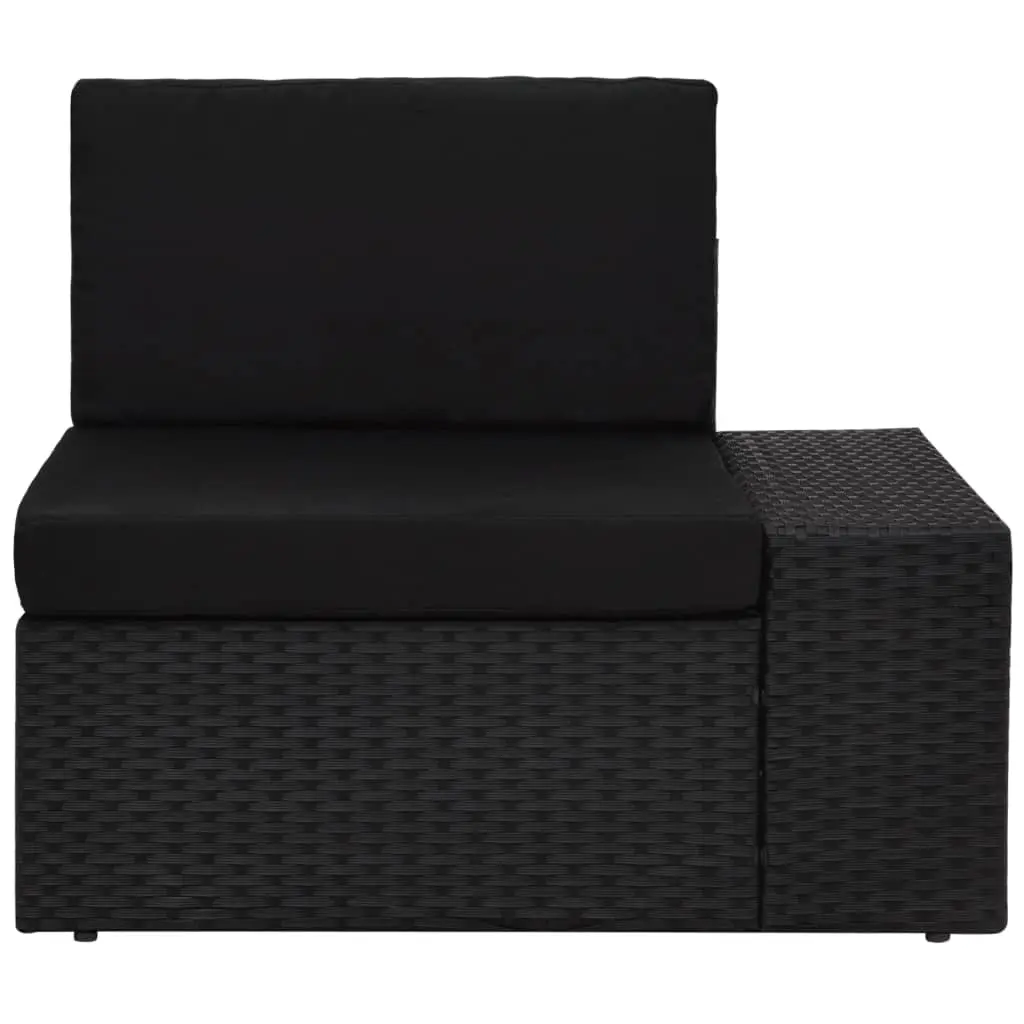 vidaXL 7 Piece Garden Lounge Set Poly Rattan Black
