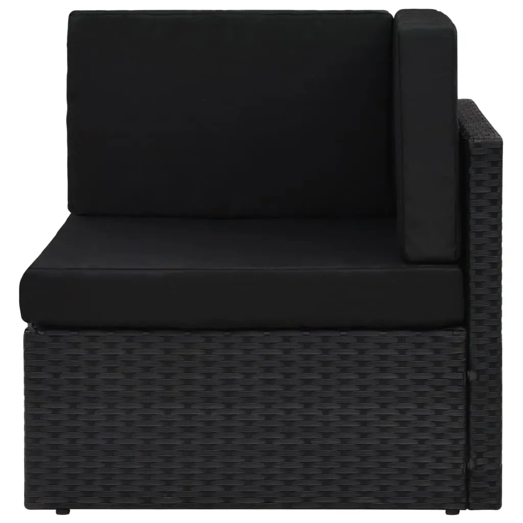 vidaXL 7 Piece Garden Lounge Set Poly Rattan Black