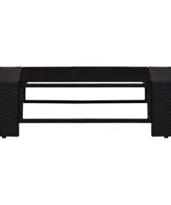 vidaXL 9 Piece Garden Lounge Set Poly Rattan Black