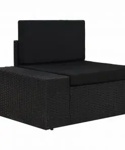 vidaXL 9 Piece Garden Lounge Set Poly Rattan Black