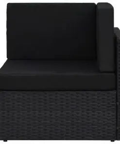vidaXL 10 Piece Garden Lounge Set Poly Rattan Black