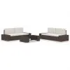 vidaXL 5 Piece Garden Lounge Set Poly Rattan Brown