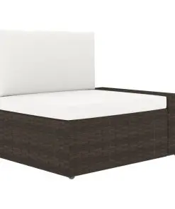 vidaXL 5 Piece Garden Lounge Set Poly Rattan Brown