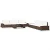 vidaXL 7 Piece Garden Lounge Set Poly Rattan Brown