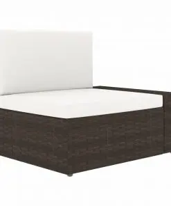 vidaXL 7 Piece Garden Lounge Set Poly Rattan Brown