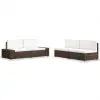 vidaXL 4 Piece Garden Lounge Set Poly Rattan Brown