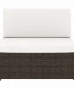 vidaXL 4 Piece Garden Lounge Set Poly Rattan Brown